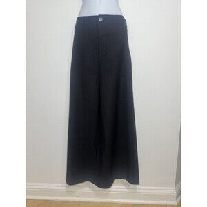 Maeve Anthropologie Colette Crop Wide Leg Pants Magic Fabric Black Women 31x26.5